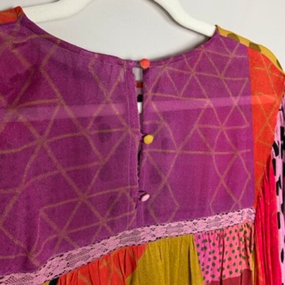 Blank London Anthropologie Miranda Peasant Blouse Womens Small Balloon Sleeves - Picture 9 of 11